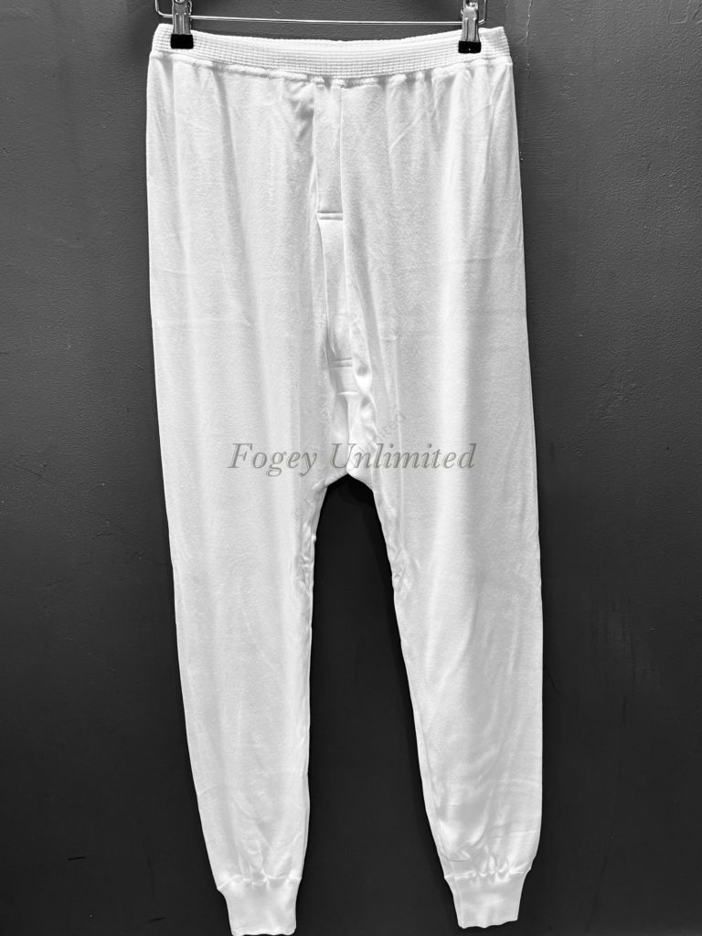 High Cross Superwhite Combed Cotton Long Johns Elastic waist