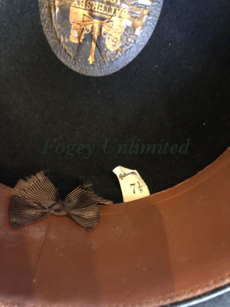 Vintage Battersby, London Homburg Hat in Immaculate condition Size 7 1/ ...