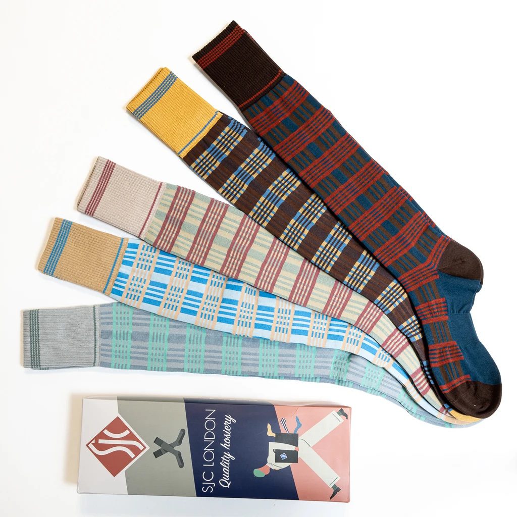 Bright and Bold Long Socks perfect with Tweeds, Plus Fours, 5 pack