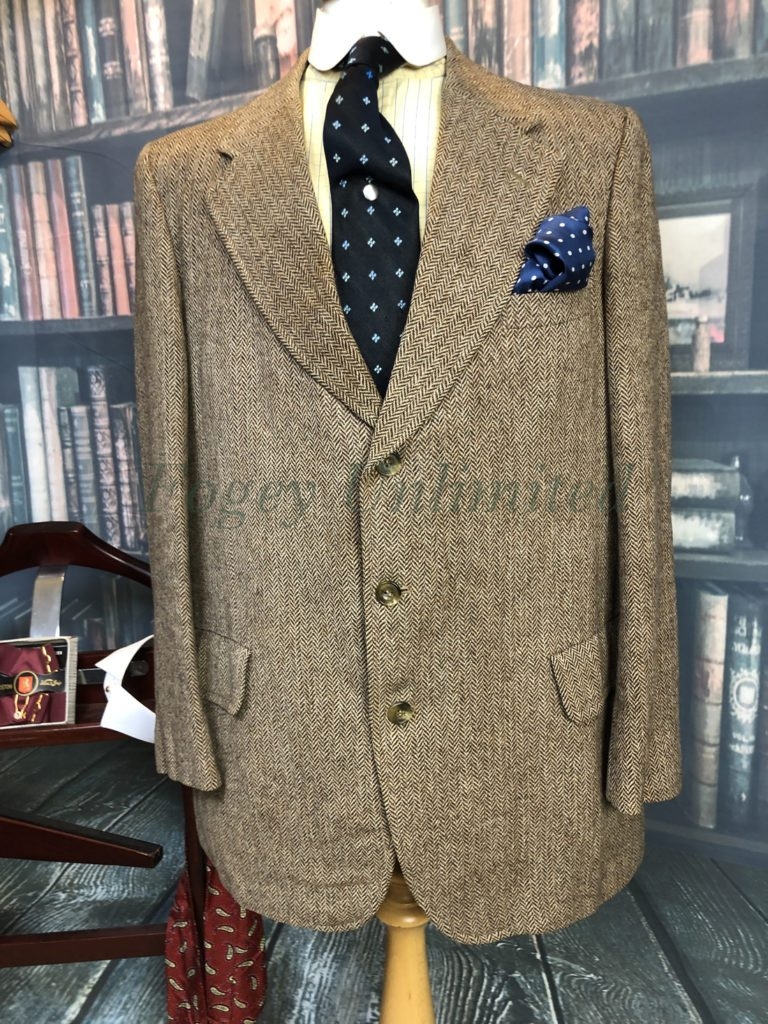 Vintage Burberry Tweed Hacking Jacket 42