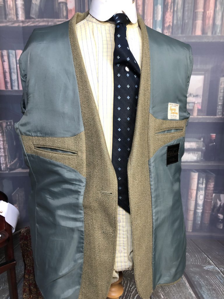 Fantastic Herringbone Tweed Hacking Jacket by L&H Douglas 46