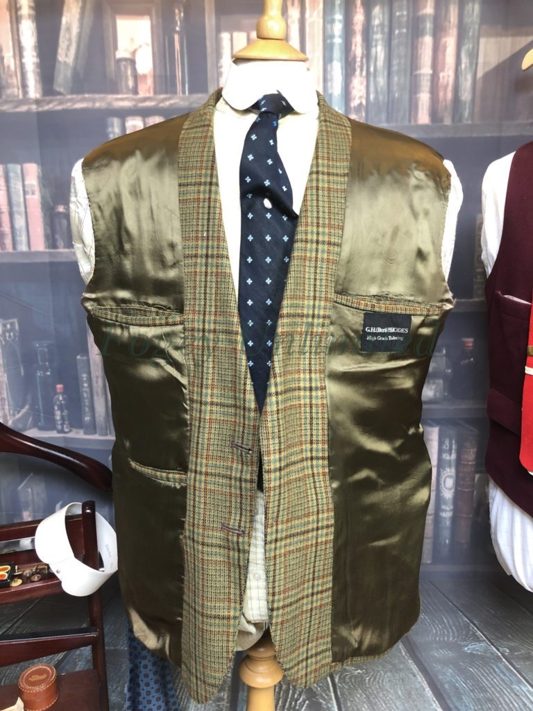 Fantastic Heavyweight Tweed Jacket by G.H. Rhodes Green Check 40-42