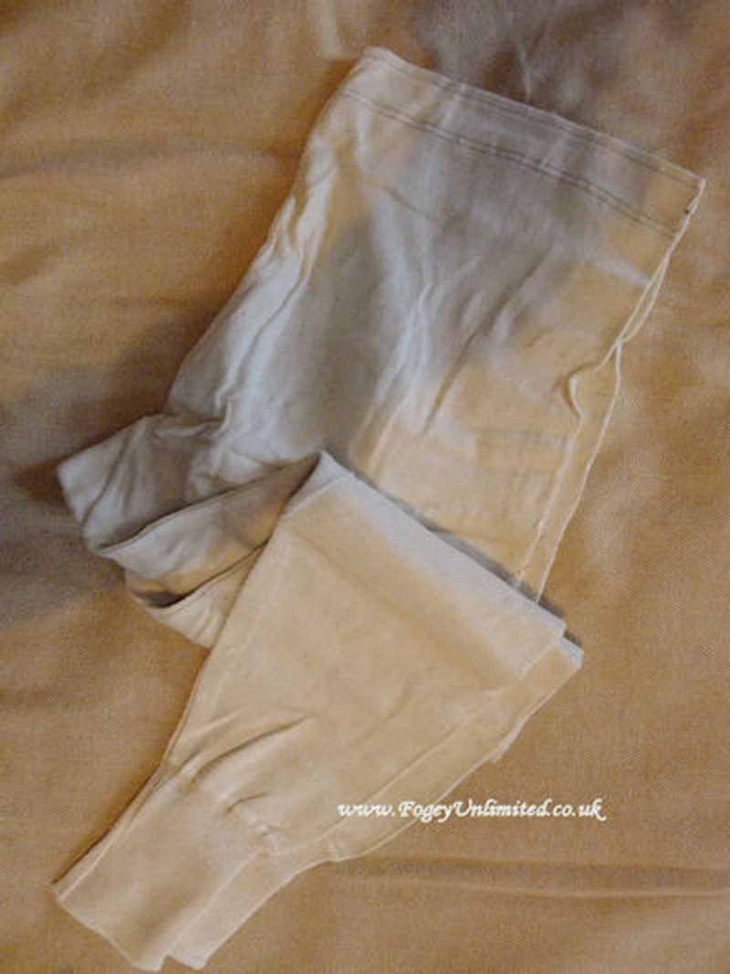 VINTAGE Military issue Long Johns w/ Brace Tapes. button front and  adjustable. Cream/Natural - Fogey Unlimited