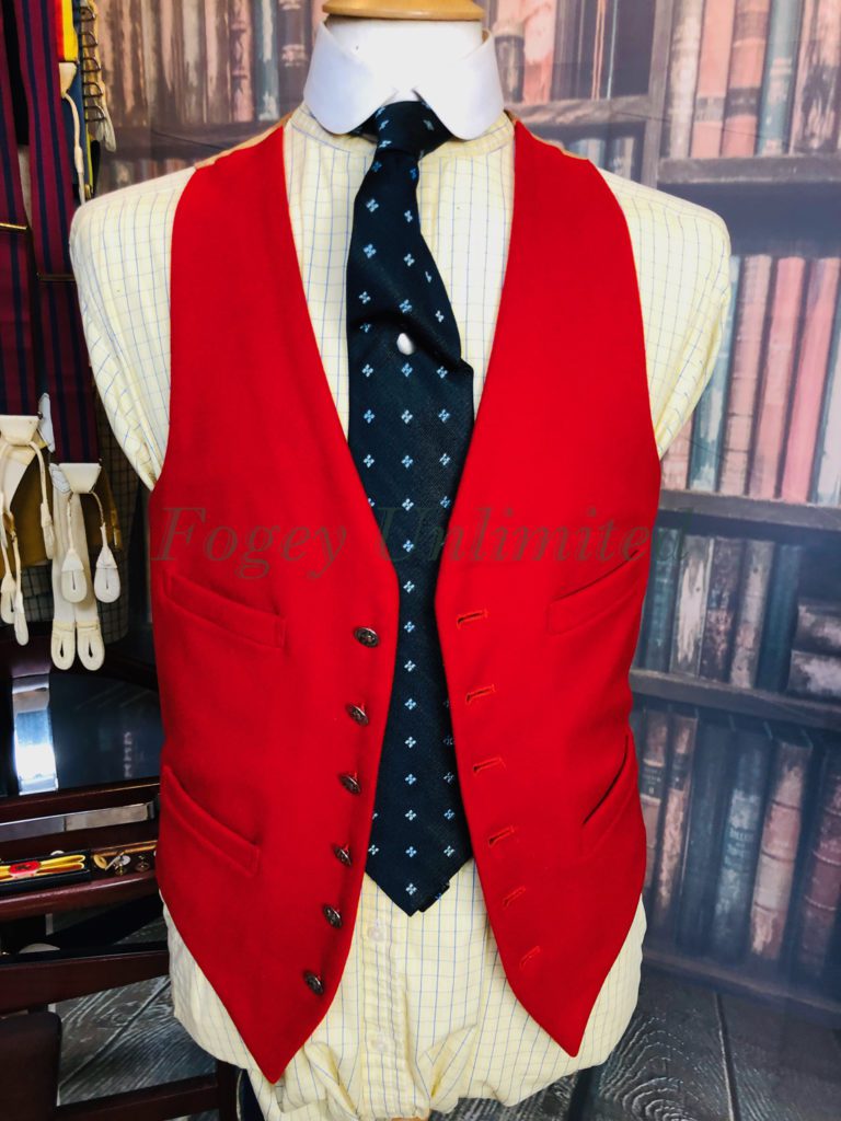 Vintage Akco Wool Doeskin Waistcoat/Vest Hunt Red 36″/95cm Chest (Ref:AKC36)