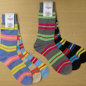 Richard James Savile Row Finest Cotton Socks STRIPED in Wonderful colours
