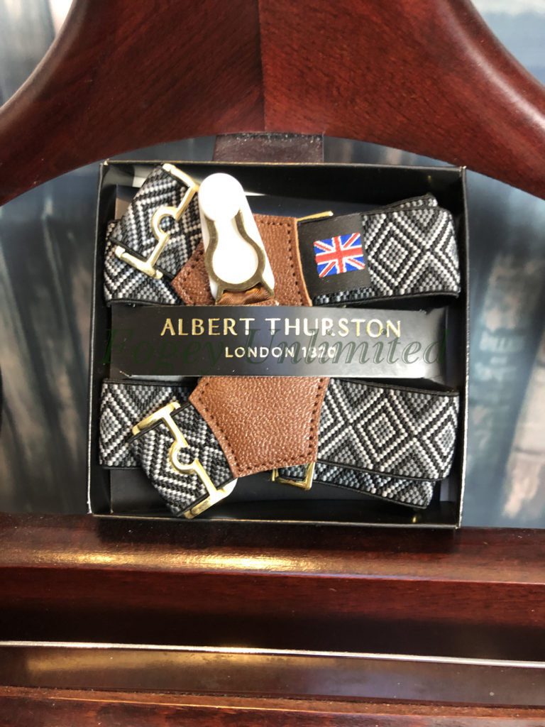 Albert Thurston Traditional Sock Suspenders/Garters Made in England. Patterned Style