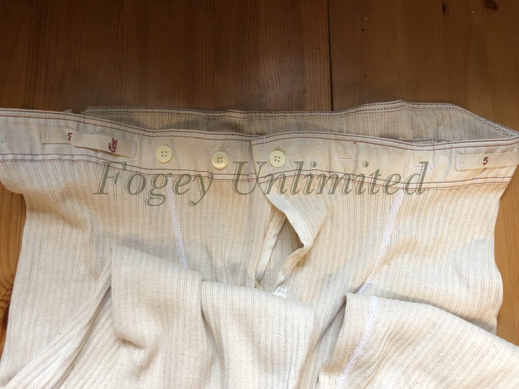 VINTAGE Military issue Long Johns w/ Brace Tapes. button front and