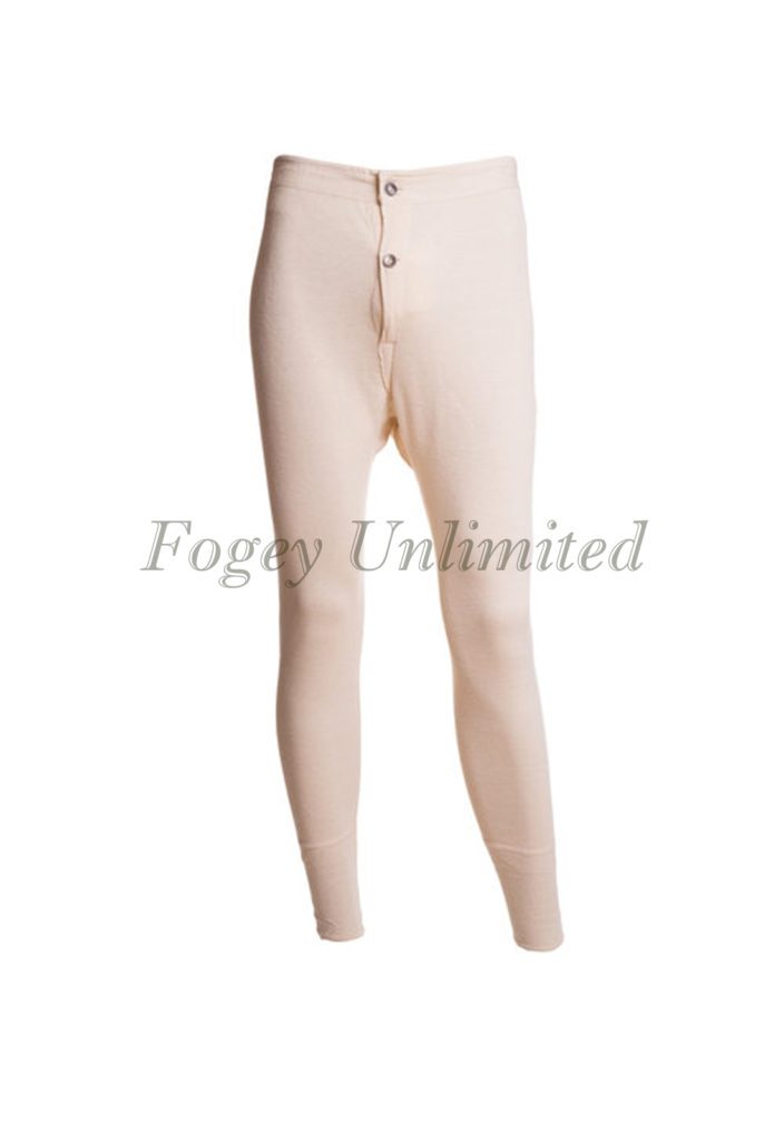 VINTAGE Military issue Long Johns w/ Brace Tapes. button front and  adjustable. Cream/Natural - Fogey Unlimited