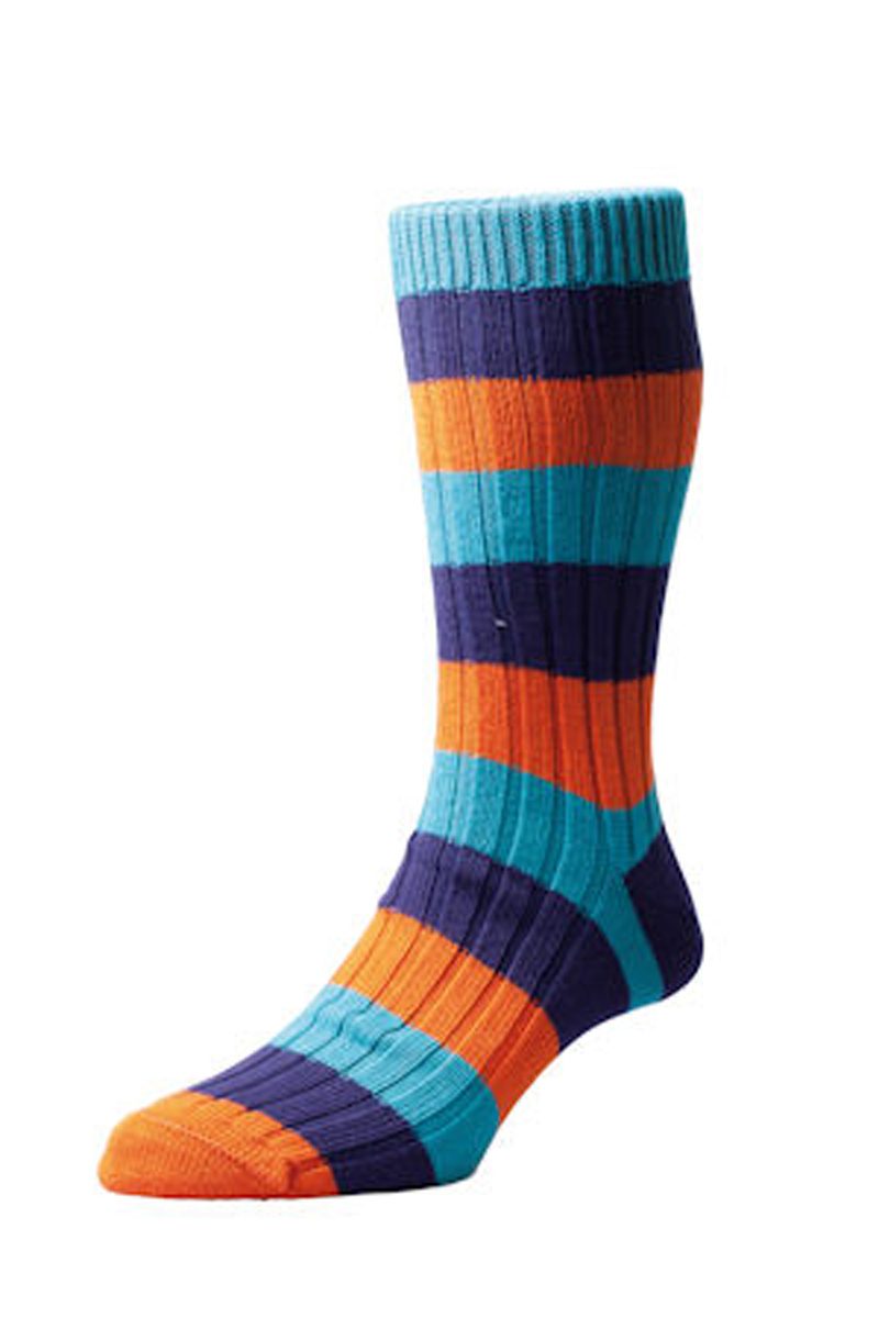 The Henley Sock with Rib Block Stripe by Scott Nichol