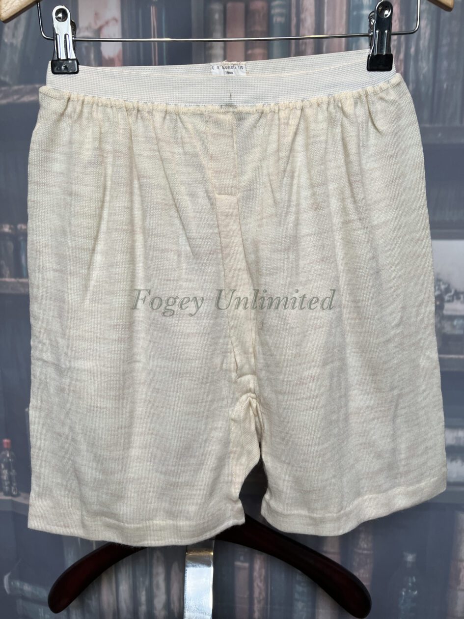 Woolen Elastic Waist Trunks/Underpants. Old store Stock dated 1955 Size3 34″ waist