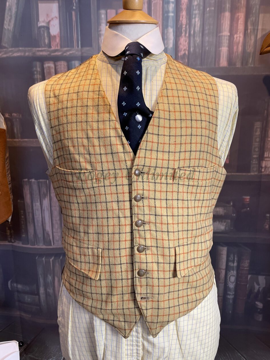 Vintage Dunn & Co Tattersall Wool Doeskin Waistcoat/Vest 38/40