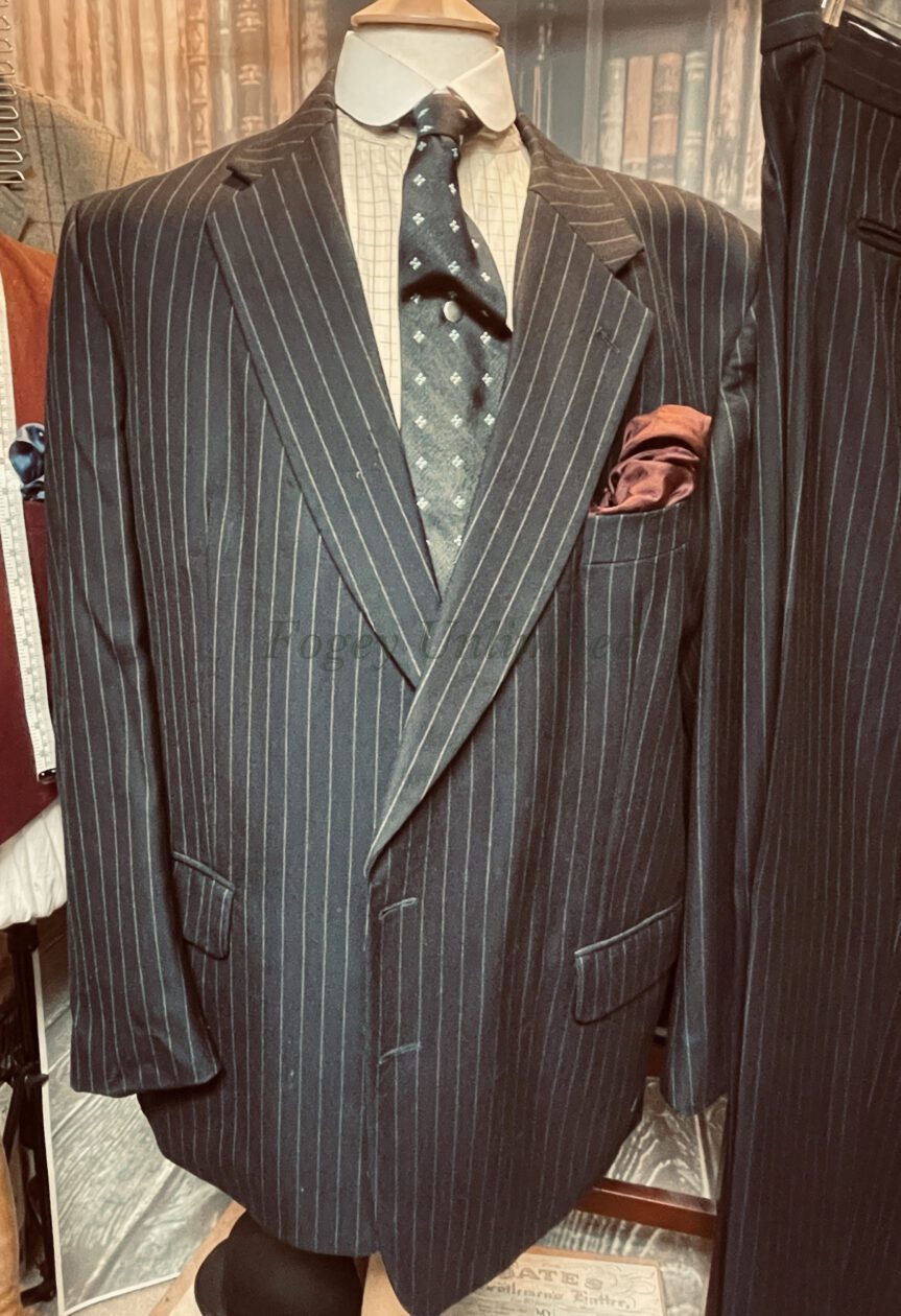 Vintage 2 Piece Bespoke Pinstripe Suit Eton 46C/34W - Fogey Unlimited