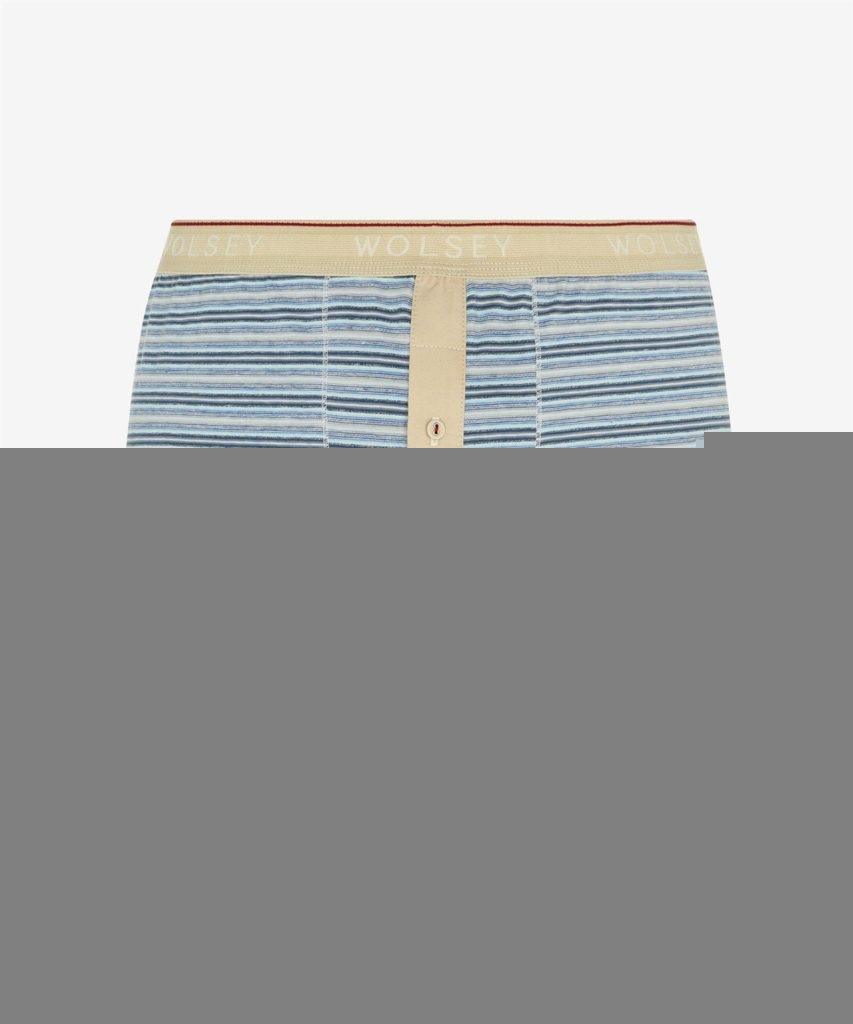 Wolsey Vintage style Cotton 2 Button front trunk Blue Stripe