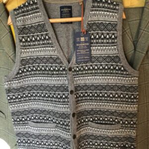 Hammond and Co Fair Isle Lambswool Button Front Waistcoat/Vest