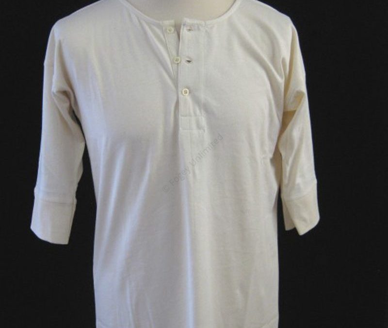 Vintage Pattern Traditional 3 Button Undershirt Short sleeve or LONG sleeve