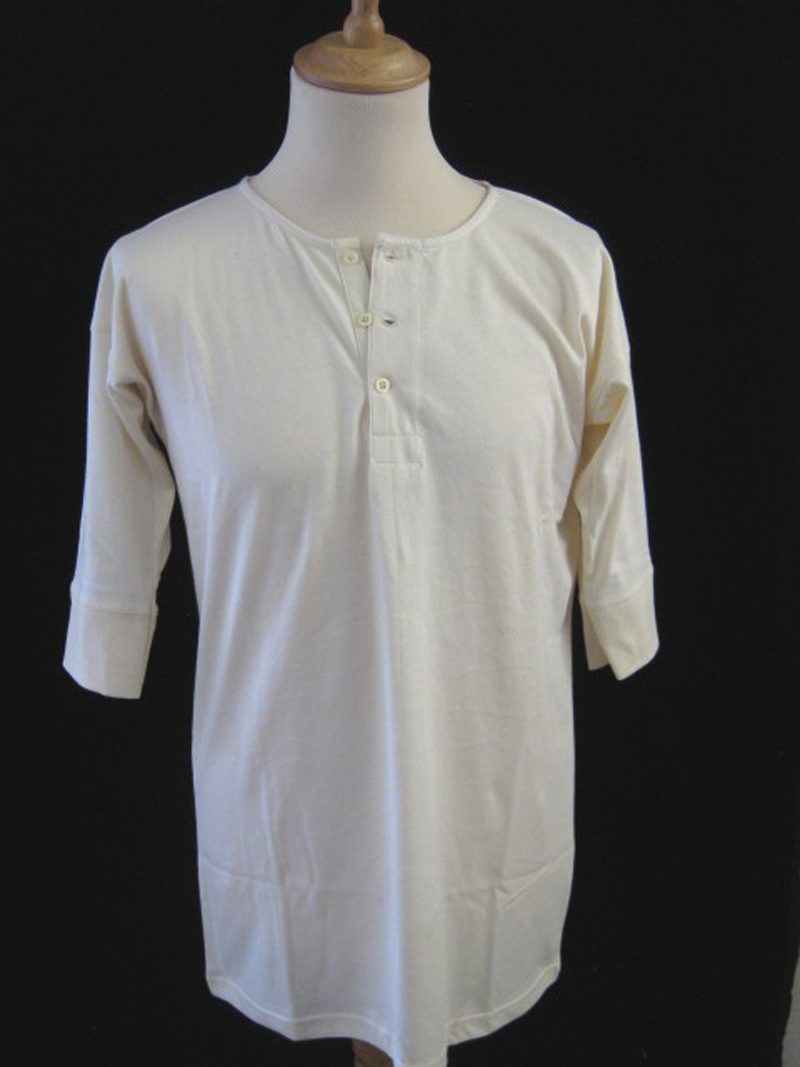 Vintage Pattern Traditional 3 Button Undershirt Short sleeve or LONG sleeve