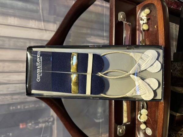 Albert Thurston Boxcloth Braces (Suspenders) for Gieves & Hawkes Navy with Goatskin Runners Medium - Image 2