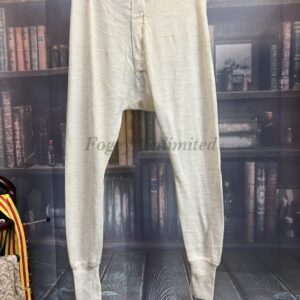 VINTAGE Military issue Long Johns w/ Brace Tapes. button front and  adjustable. Cream/Natural