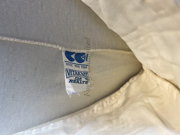 Vintage Heavy Wool Long Johns Brace Tapes, Yoke Front Ribbed Cuffs - Image 3