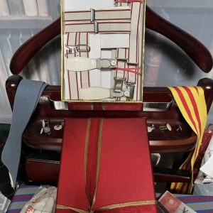 Vintage Gentleman's Accessory Set. Braces Armbands and matching Sock Suspenders. Ultra rare.