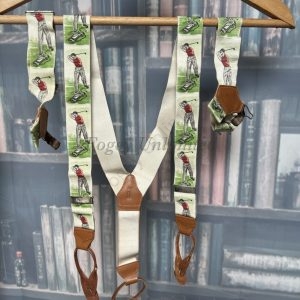 Vintage Gentleman's Braces and matching Sock Suspenders. Golf Theme