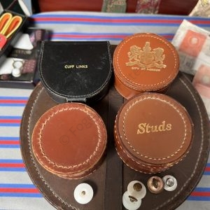 A Vintage Leather Collar Stud Box. Storage for your Collar Studs. Various Styles available.(Ref:B)
