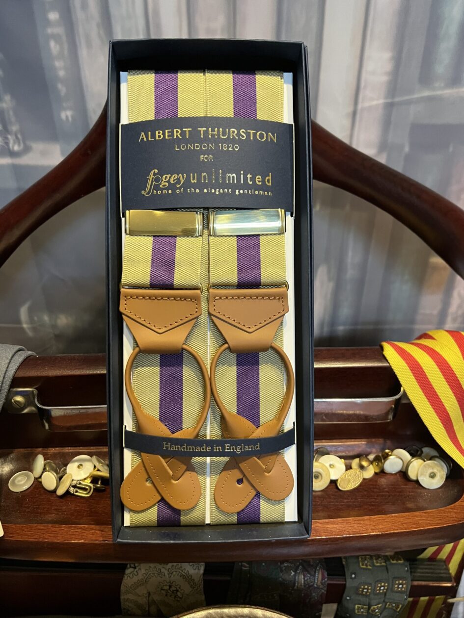 Albert Thurston Finest Braces (Suspenders) Barathea Two tone Stripe pattern