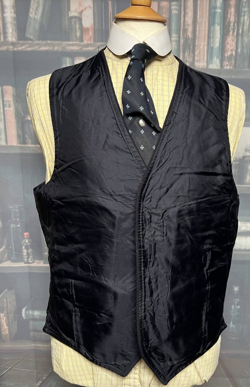 Vintage Dunn & Co Midnight Blue Wool Doeskin Waistcoat/Vest 46