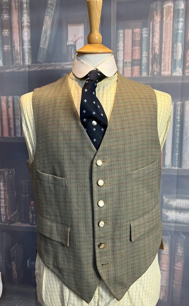Vintage Tattersall Wool Doeskin Waistcoat/Vest 38″/99cm Chest(Ref: PED38)
