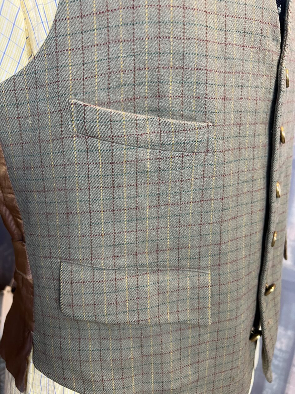 Vintage Tattersall Wool Doeskin Waistcoat/Vest 38