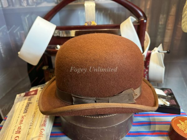 Vintage BROWN Herbert Johnson Bowler Hat Size 6 7/8"(56cm) Immaculate (Ref: HJ678) - Image 9