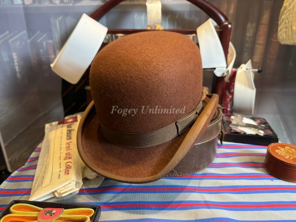 Vintage BROWN Herbert Johnson Bowler Hat Size 6 7/8"(56cm) Immaculate (Ref: HJ678) - Image 10