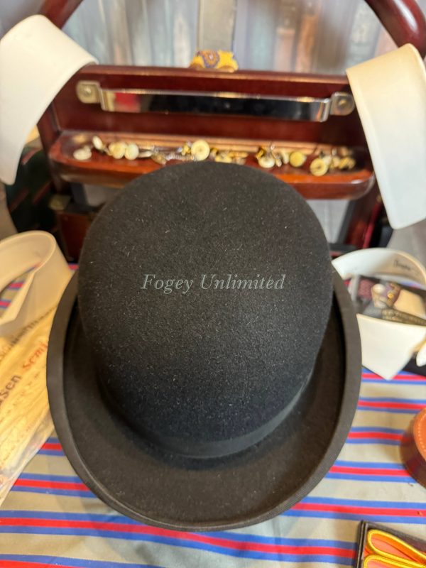 Vintage Herbert Johnson Bowler Hat Size 6 5/8" with box (HJ658) - Image 7
