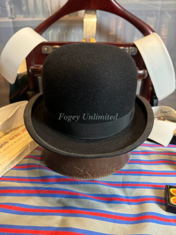 Vintage Herbert Johnson Bowler Hat Size 6 5/8" with box (HJ658) - Image 6