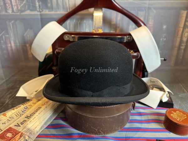 Vintage Herbert Johnson Bowler Hat Size 6 5/8" with box (HJ658) - Image 4
