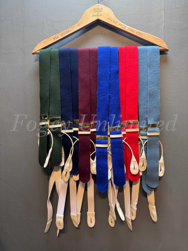 Vintage Albert Thurston Boxcloth Braces/Suspenders. with Handsewn Goatskin Runners Most Colours available (Ref: ATGT)