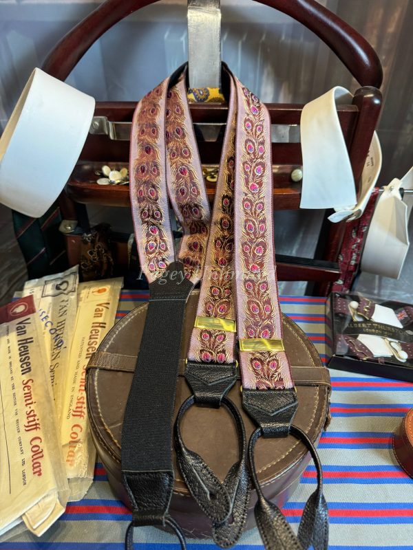 Pre-Loved Albert Thurston Jaquard Ribbon woven Braces/Suspenders. Various Colours. - Image 4