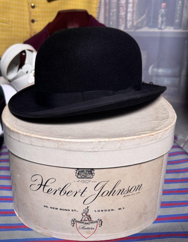 Vintage Herbert Johnson Bowler Hat Size 7 1/4" 59cm with box (HJ59)