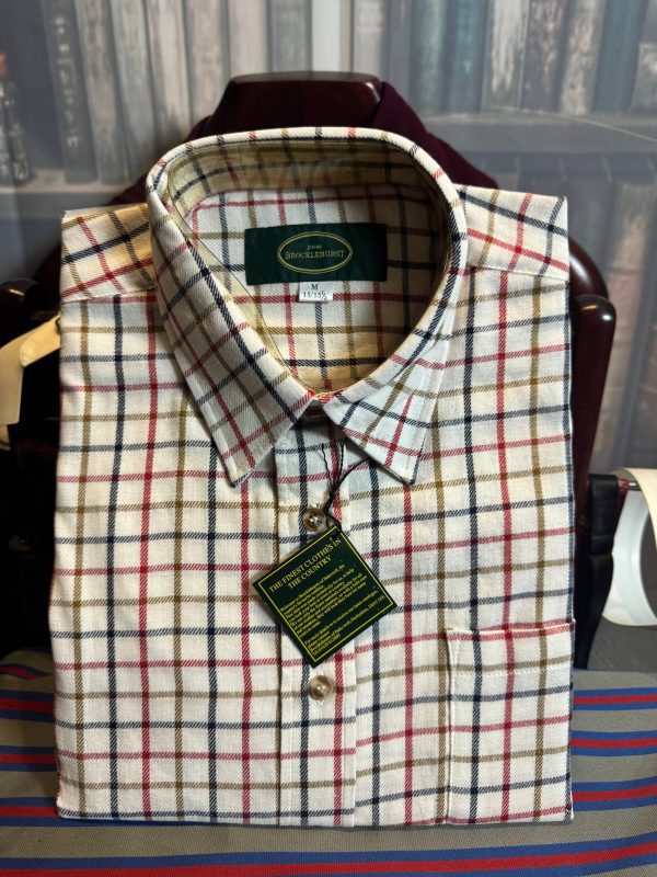 New Old store stock Tattersall Check Shirt. John Brocklehurst 15 1/2"