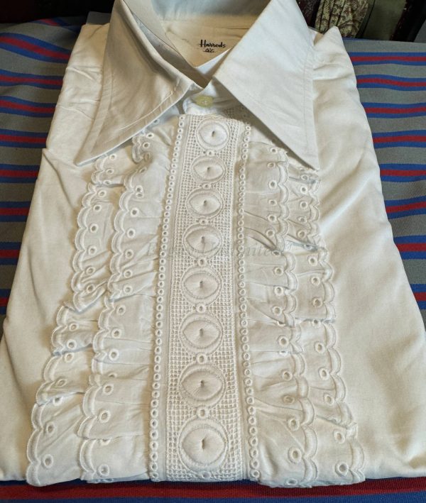 Vintage Harrods Frilly fronted Formal Evening Shirt 16 1/2"collar - Image 2