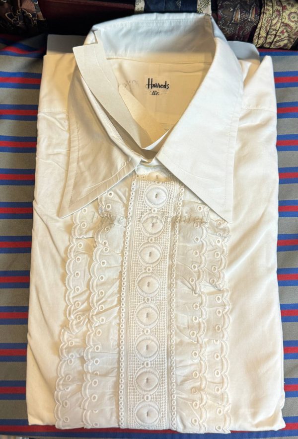 Vintage Harrods Frilly fronted Formal Evening Shirt 16 1/2"collar - Image 4