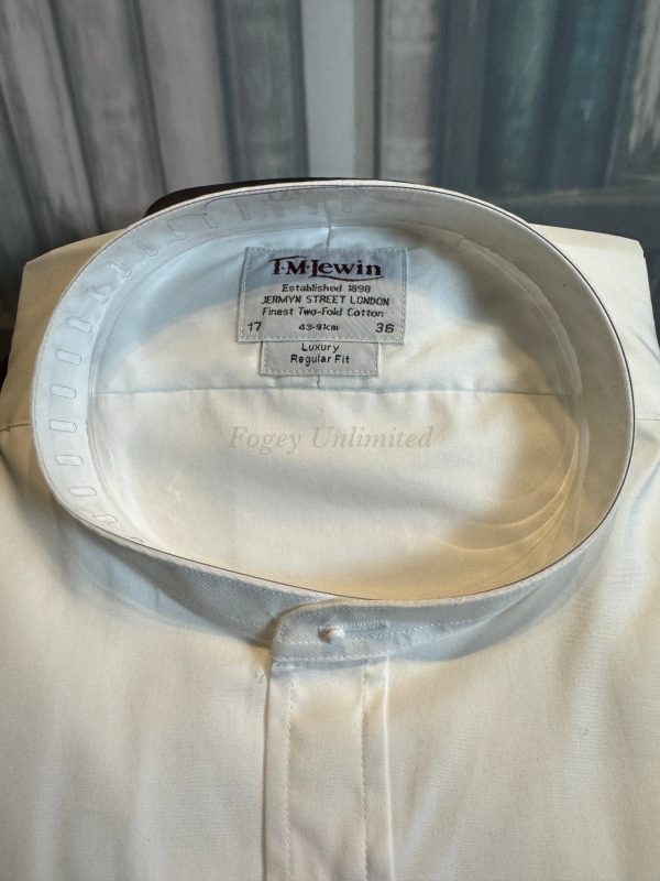 TM Lewin Traditional Collarband Tunic Shirt for your Stiff collar 17" New in packet - Image 2