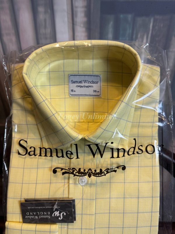 Yellow Check High Quality Shirt. Samuel Windsor 15". New in packet  (Ref:SWBY15) - Image 3