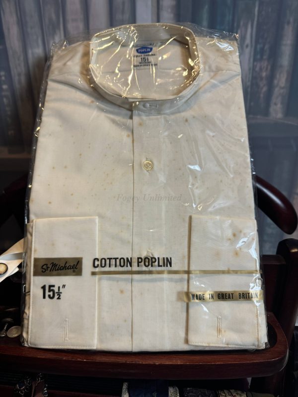 Vintage St. Michael Collarband Tunic Shirt for your Stiff collar 15 1/2" Old store stock NIP White - Image 2