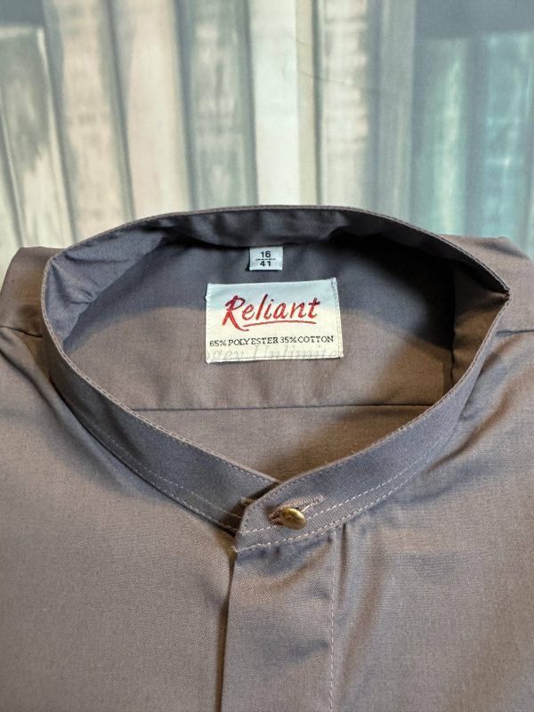 Vintage "Reliant" Collarband Tunic Shirt for your Stiff collar 16" Old store stock NIP Grey - Image 3