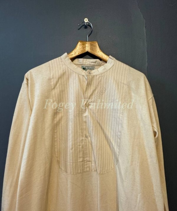 Maco Vintage German Heavyweight Long Sleeve Shirt/Undershirt. Contrast Bib Front 17"/43cm  Neck (Ref Maco43) - Image 4