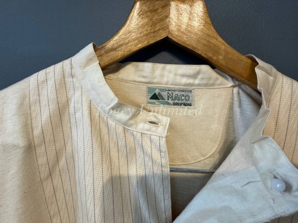 Maco Vintage German Heavyweight Long Sleeve Shirt/Undershirt. Contrast Bib Front 17"/43cm  Neck (Ref Maco43) - Image 13