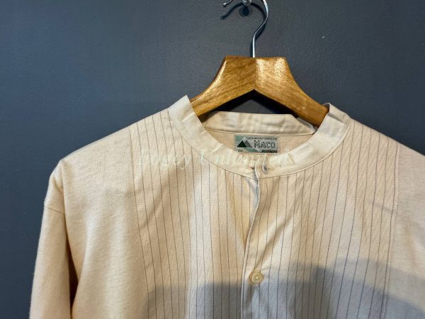 Maco Vintage German Heavyweight Long Sleeve Shirt/Undershirt. Contrast Bib Front 17"/43cm  Neck (Ref Maco43) - Image 2