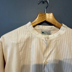 Maco Vintage German Heavyweight Long Sleeve Shirt/Undershirt. Contrast Bib Front 17"/43cm  Neck (Ref Maco43)
