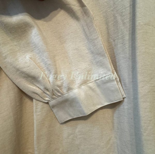 Maco Vintage German Heavyweight Long Sleeve Shirt/Undershirt. Contrast Bib Front 17"/43cm  Neck (Ref Maco43) - Image 8